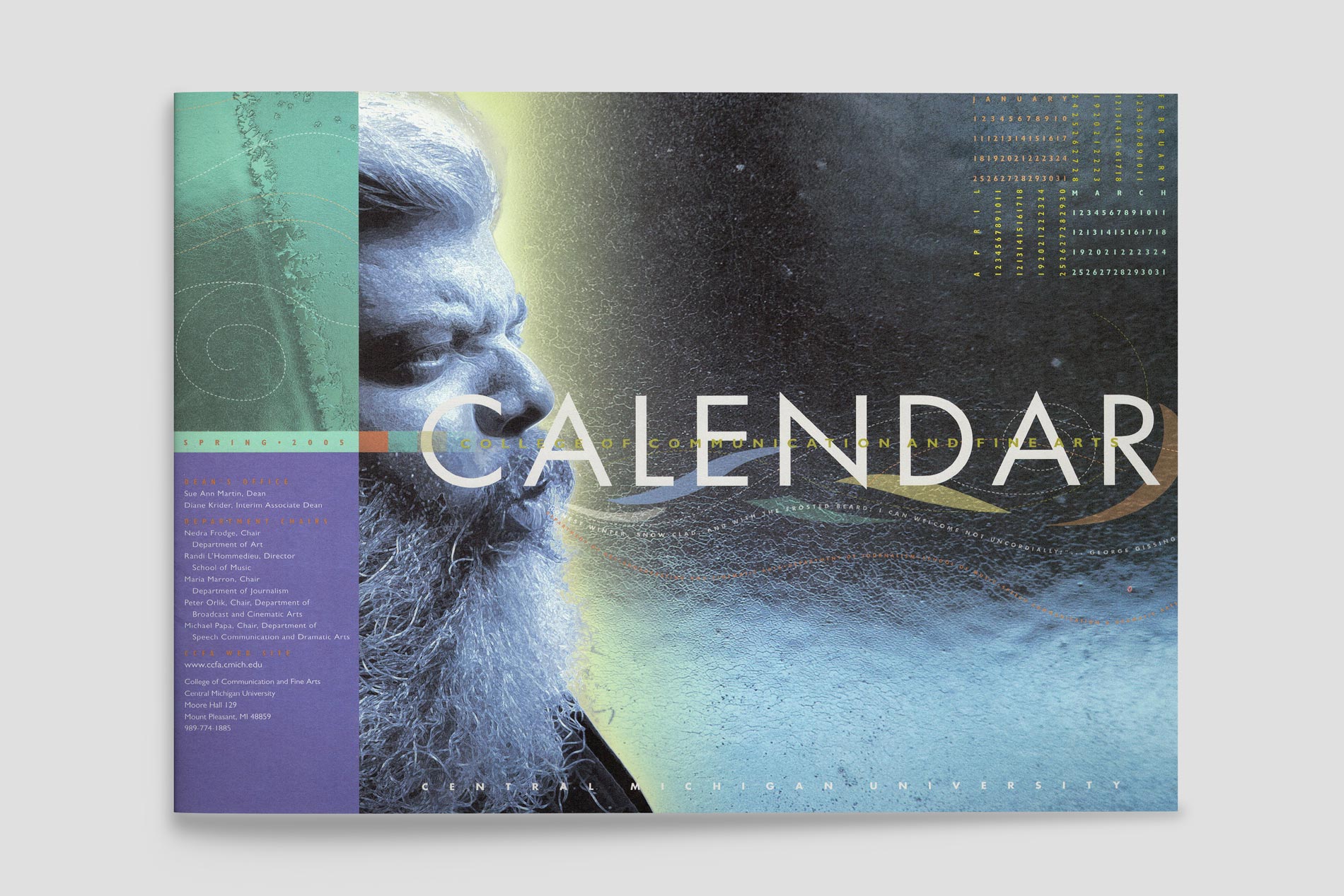ip CMU Central Michigan University literature calendar cover 3 mockup by Design Direction ClarkMost