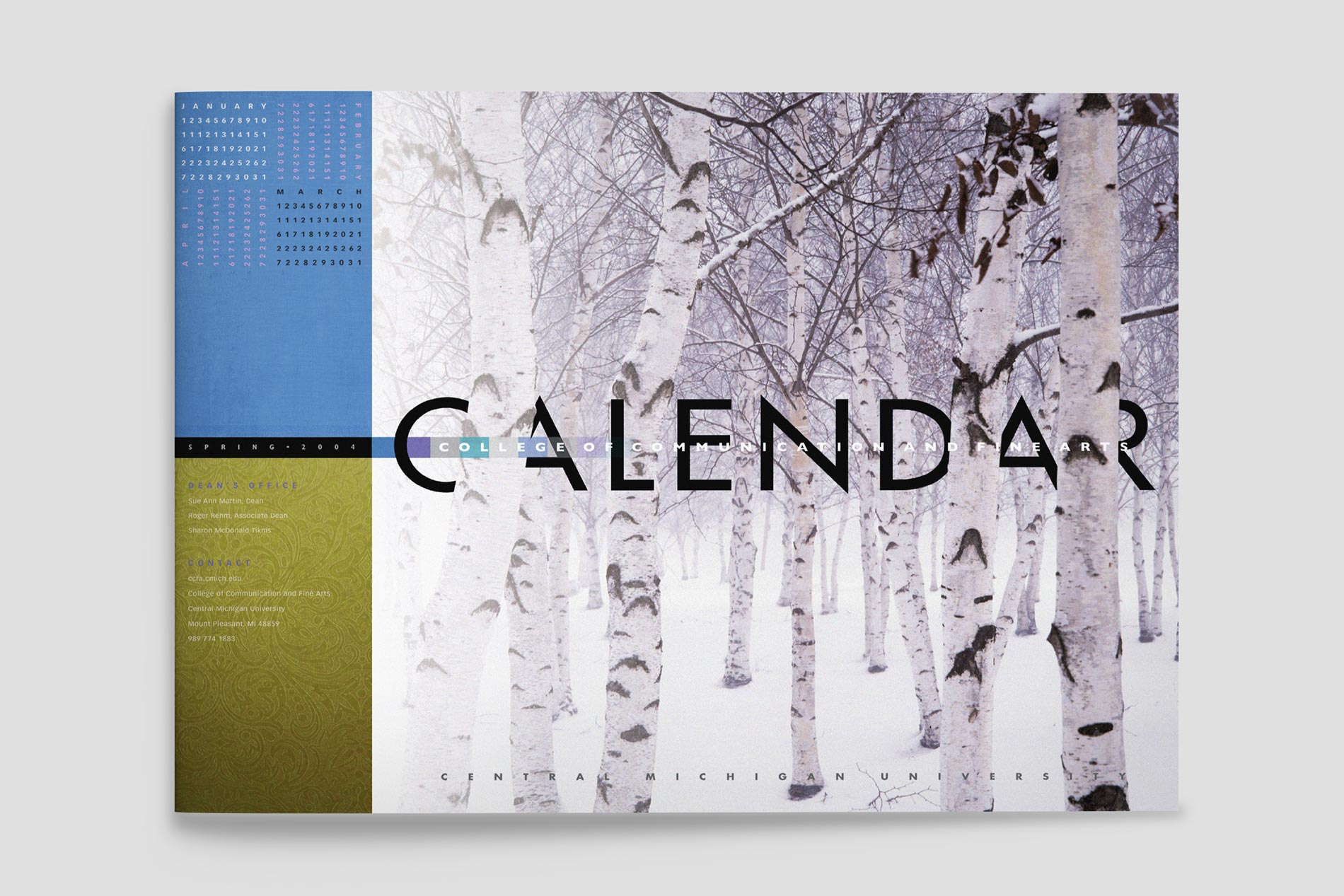 ip CMU Central Michigan University literature calendar cover mockup by Design Direction ClarkMost