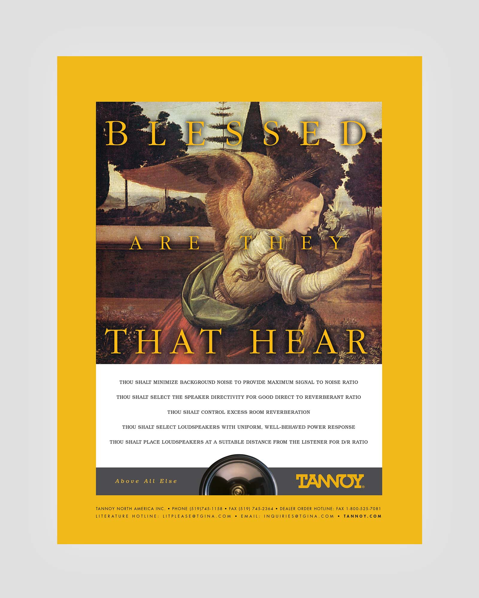ip Tannoy Blessed are they that hear Advertisement by Design Direction llc Clark Most