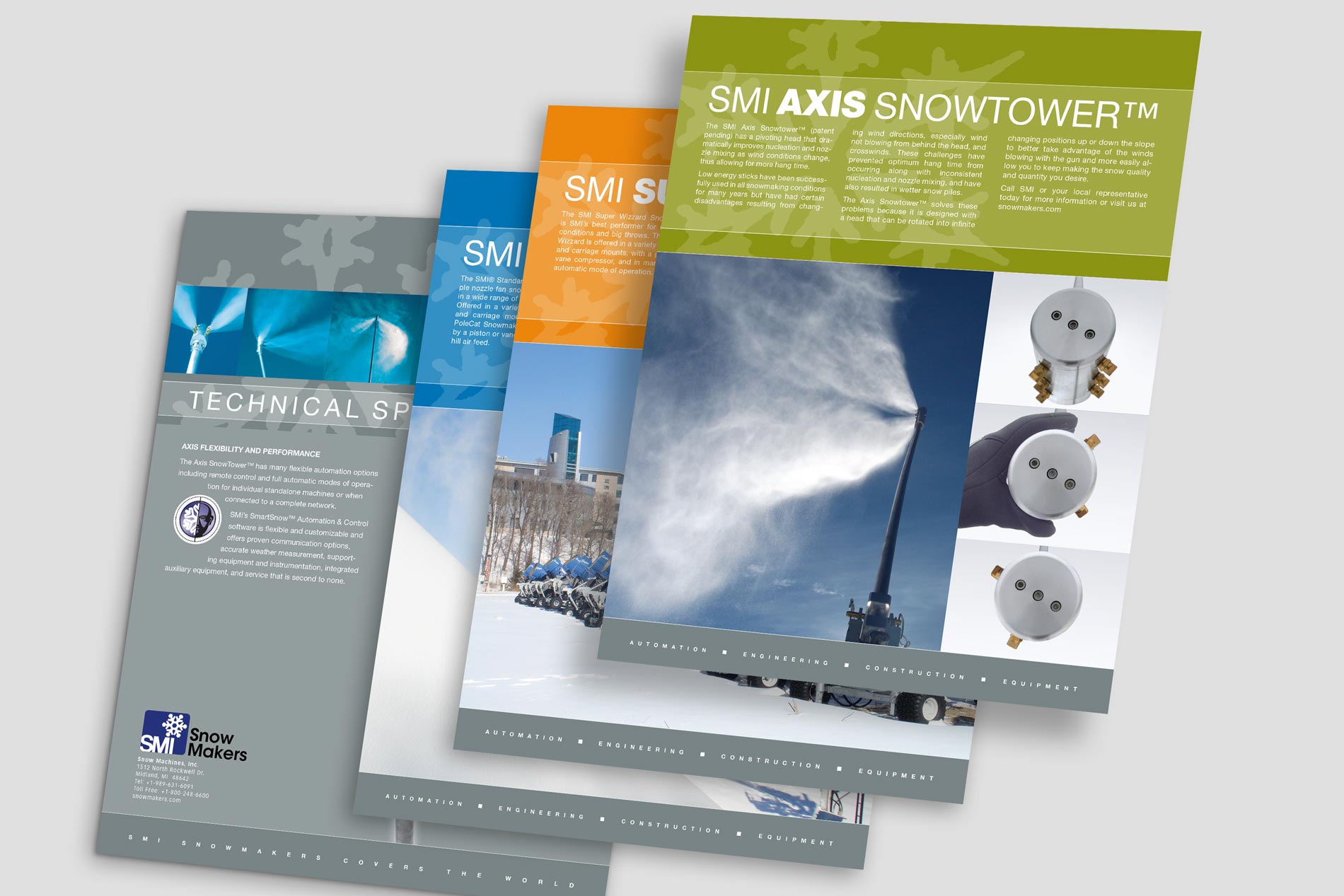 ip SMI SnowMakers corporate literature sell sheets by Design Direction llc