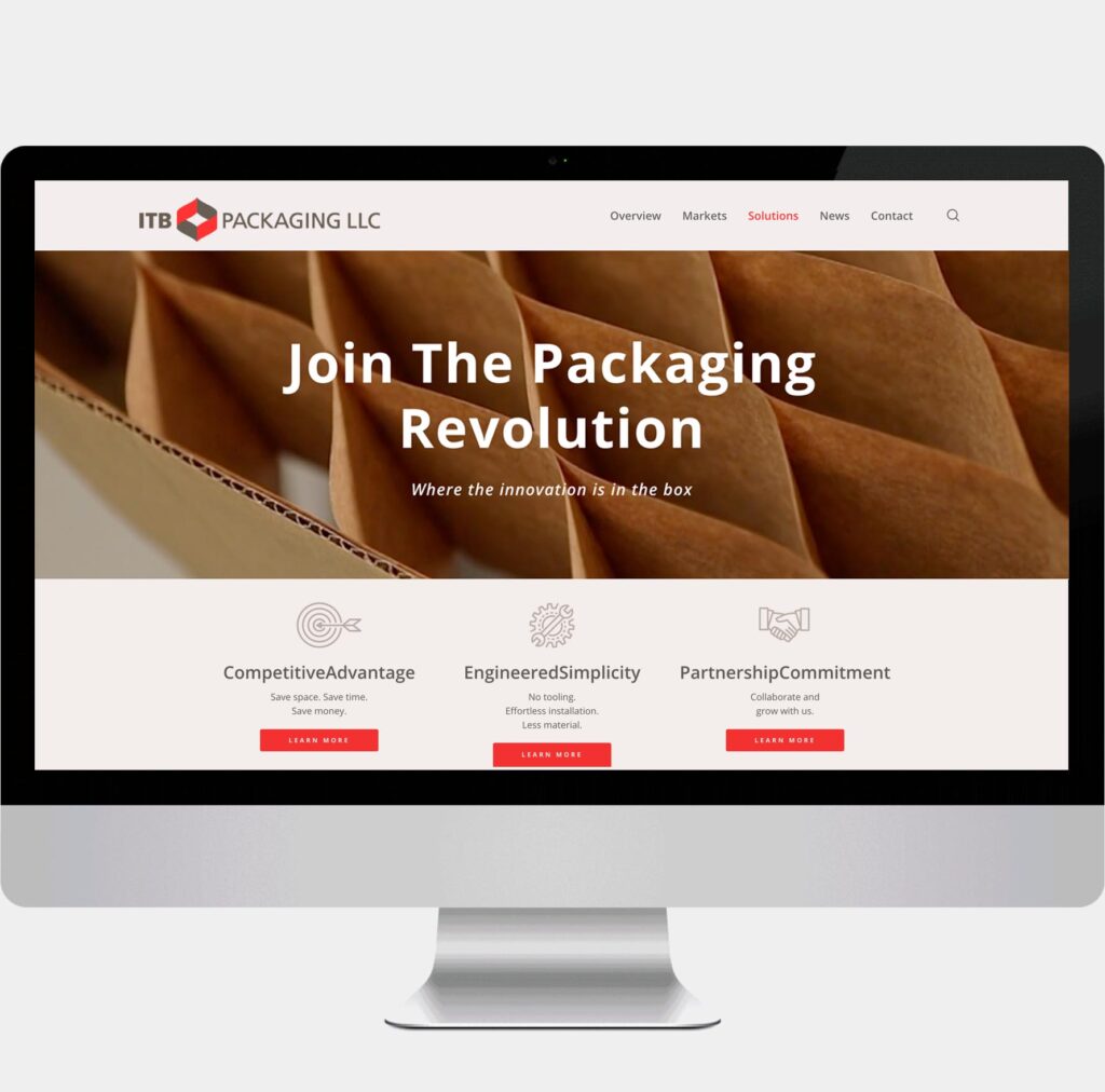 wd ITB Packaging website development by Design Direction llc